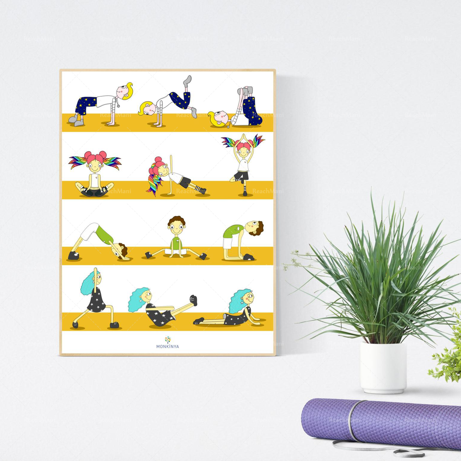 Kids Yoga Education - YOGA POSES Practical Life Kids Room
