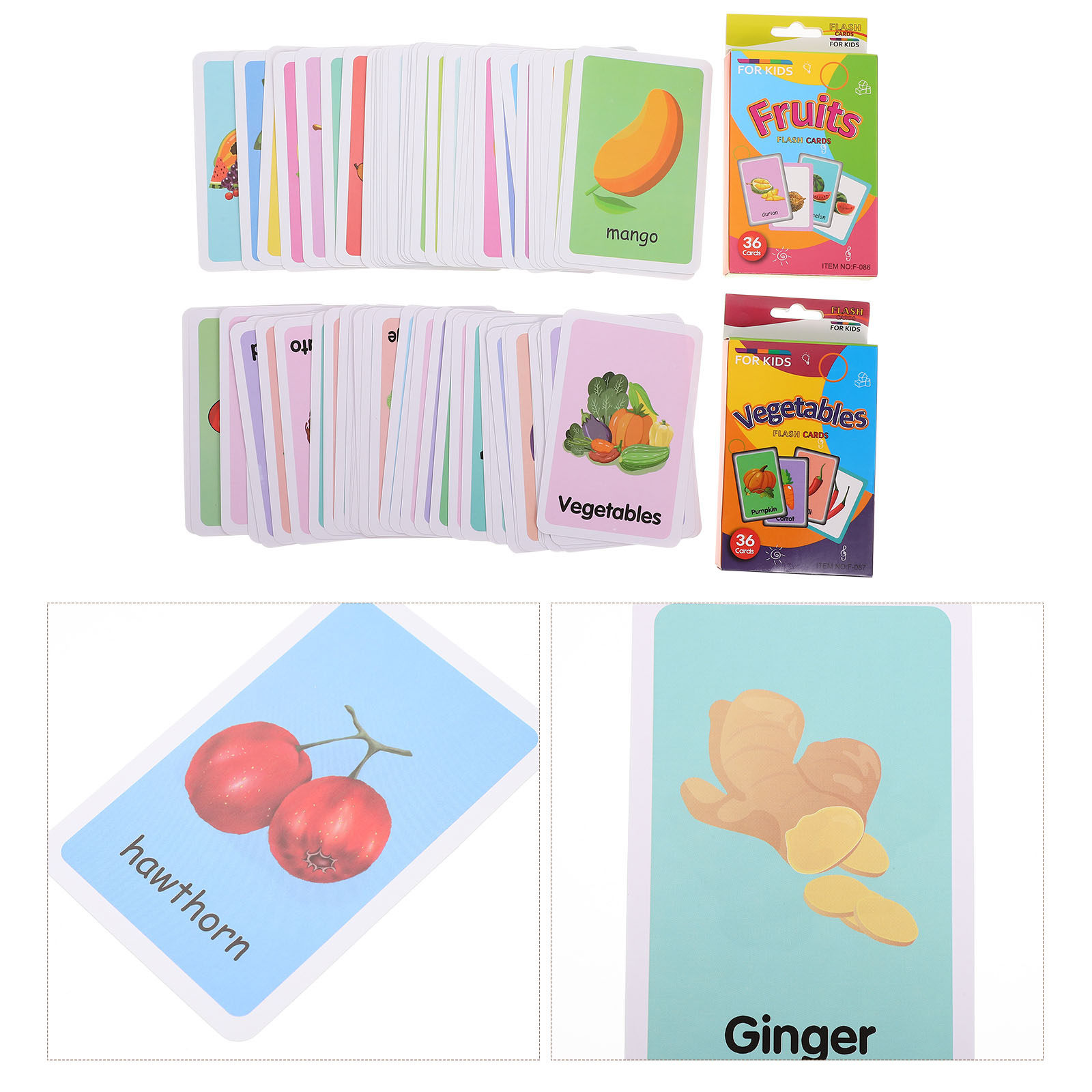 Kids Education Card - 2Sets Cognitive Learning Cards Educational Flash