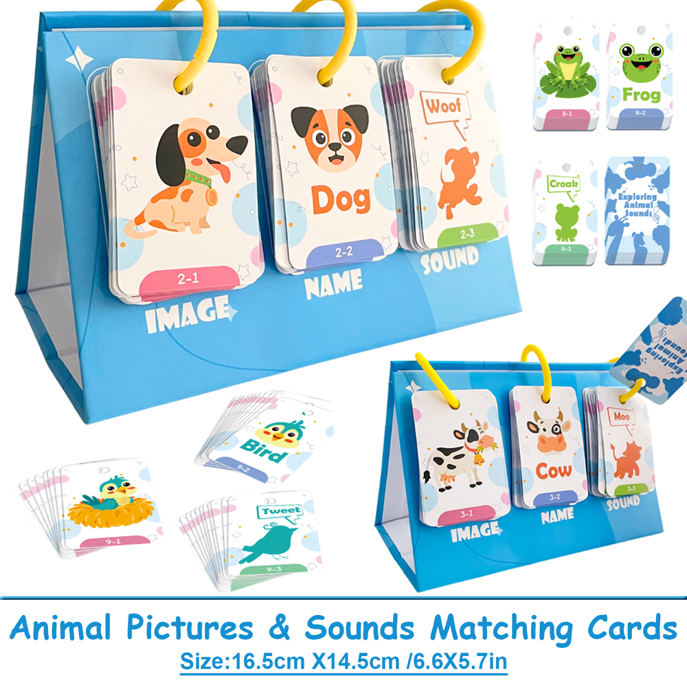 Kids Education Card - 72Pcs Kids Learn Animal Sounds &