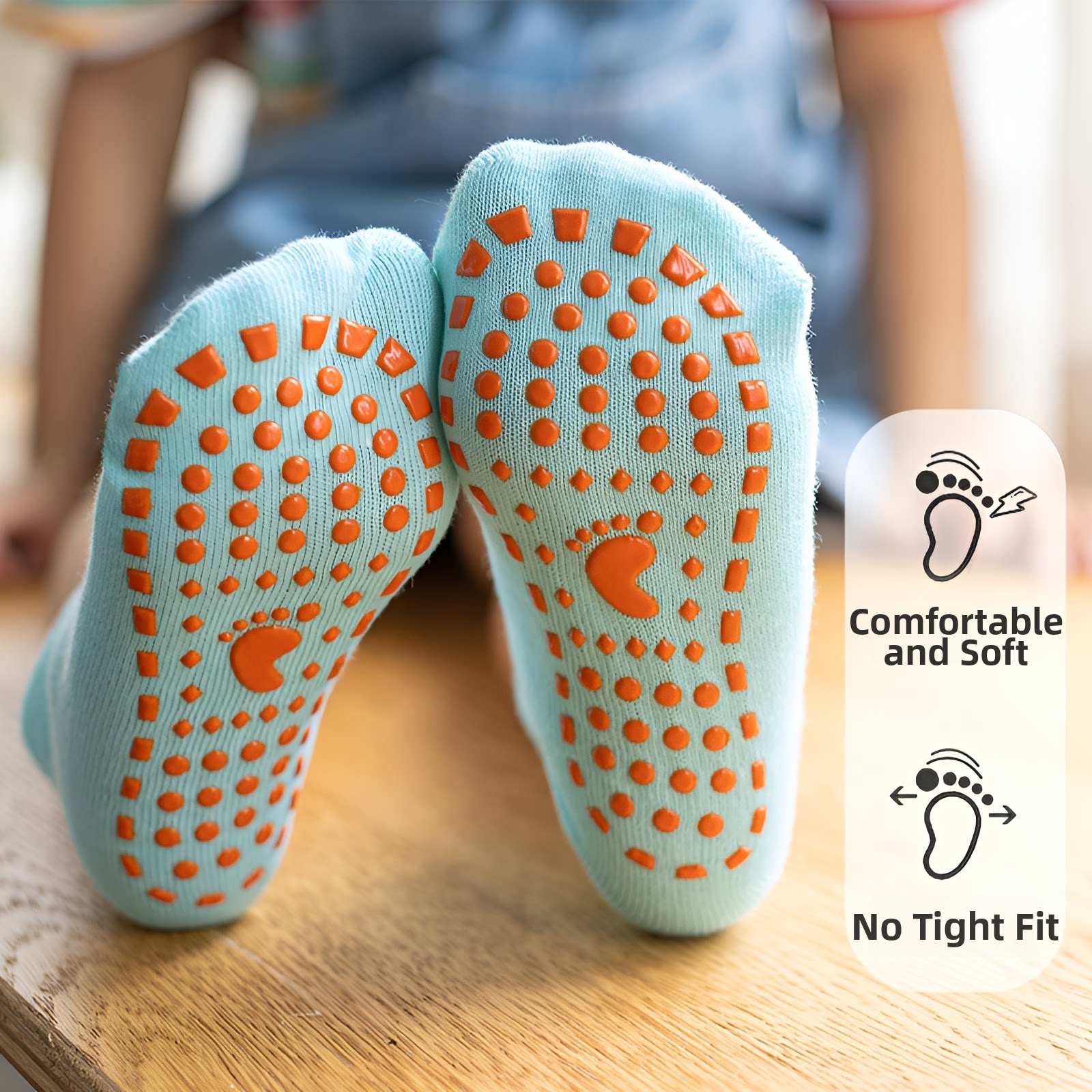 Kids Yoga Education - Non-slip Floor Sock Covers Trampoline Socks