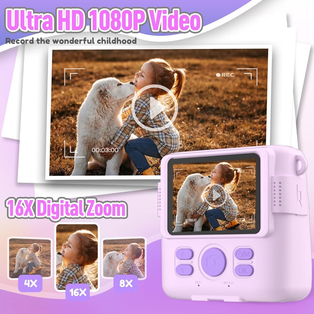 Instant Print Camera for Kids, - Kids Education Card recensie en prijs