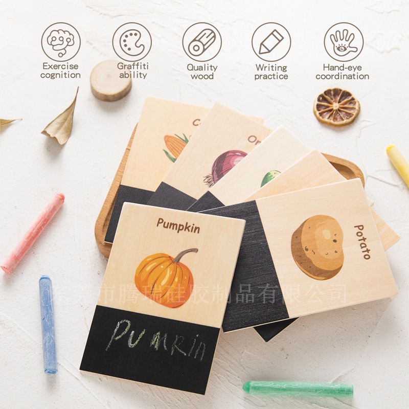 Wooden Cognition Flash Cards W - Kids Education Card recensie en prijs