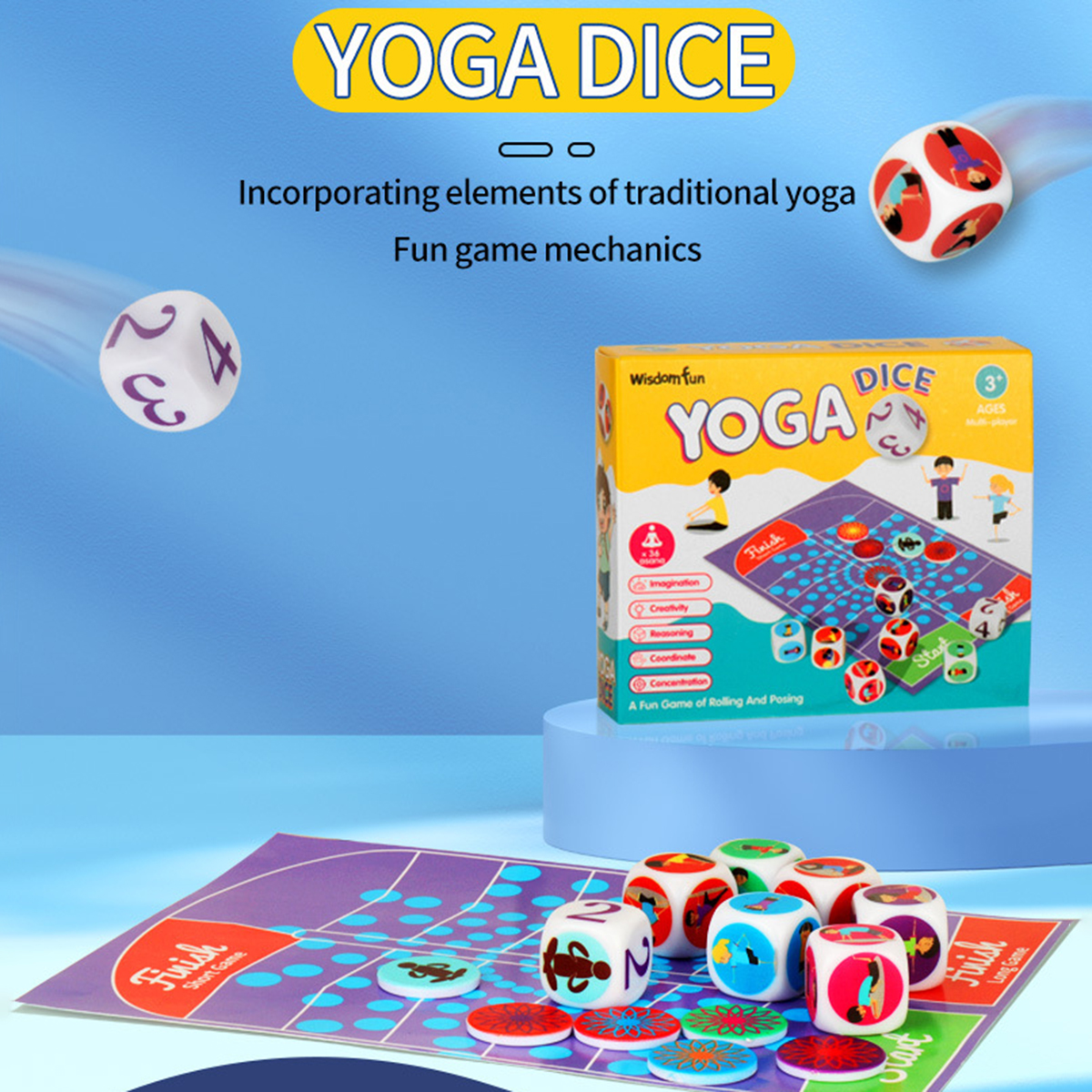 Yoga Dice Toy Fun Exercise Dic - Kids Yoga Education recensie en prijs
