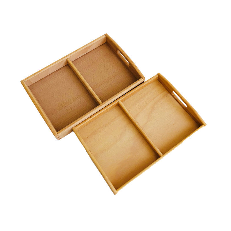 Wood Montessori Tray With Comp - Kids Education Jobs recensie en prijs